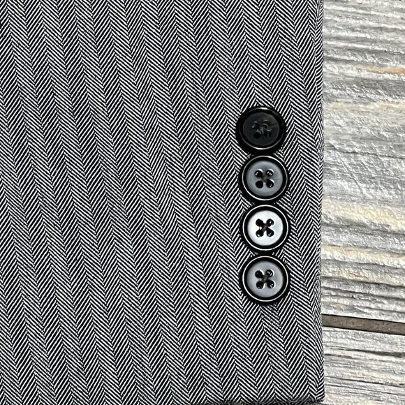 Lauren Ralph Lauren Suit Jacket Men’s 46R Sport Coat Gray Silver Herringbone - Picture 13 of 14